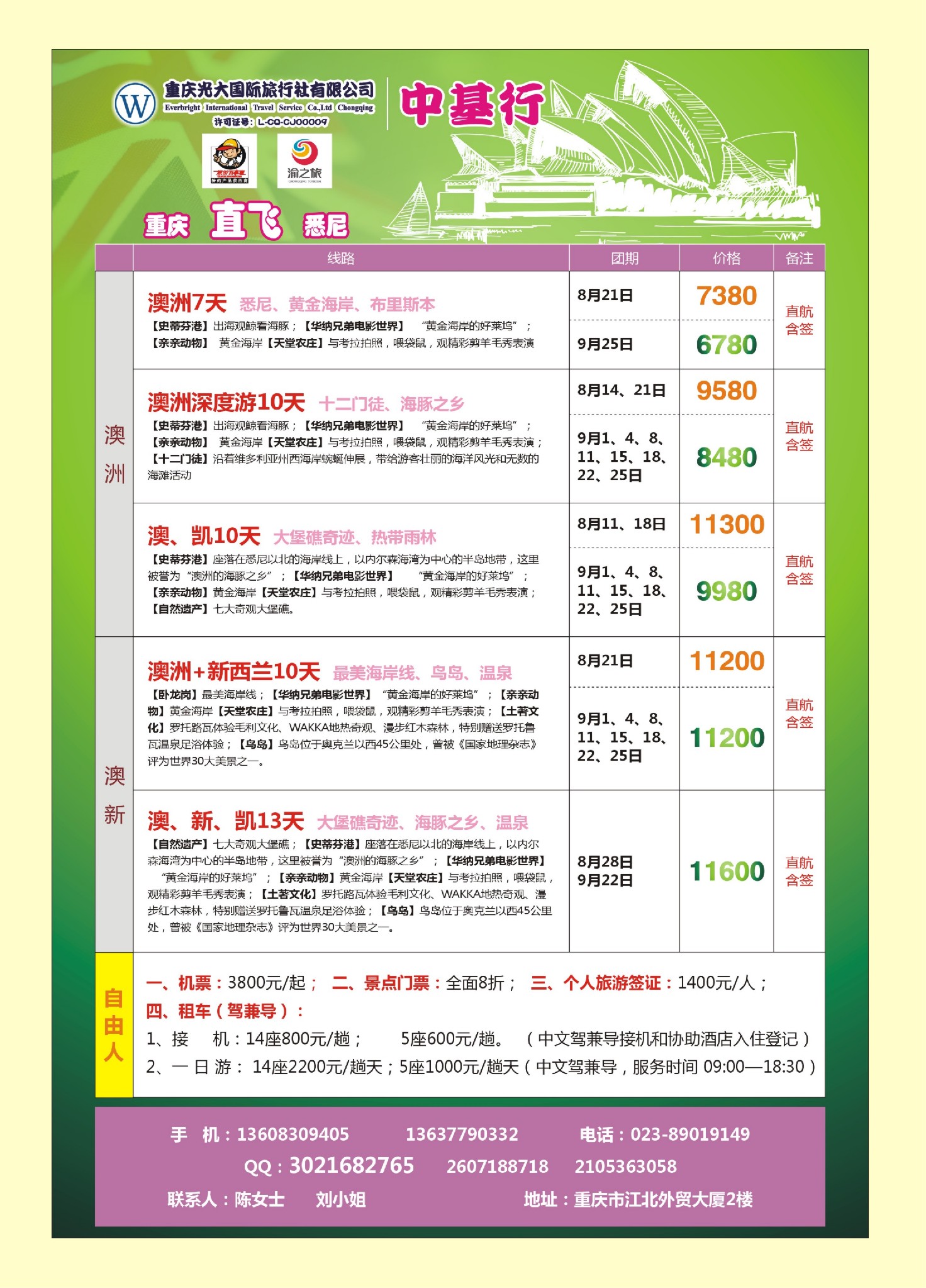 国际封三光大国旅-中基行-澳洲