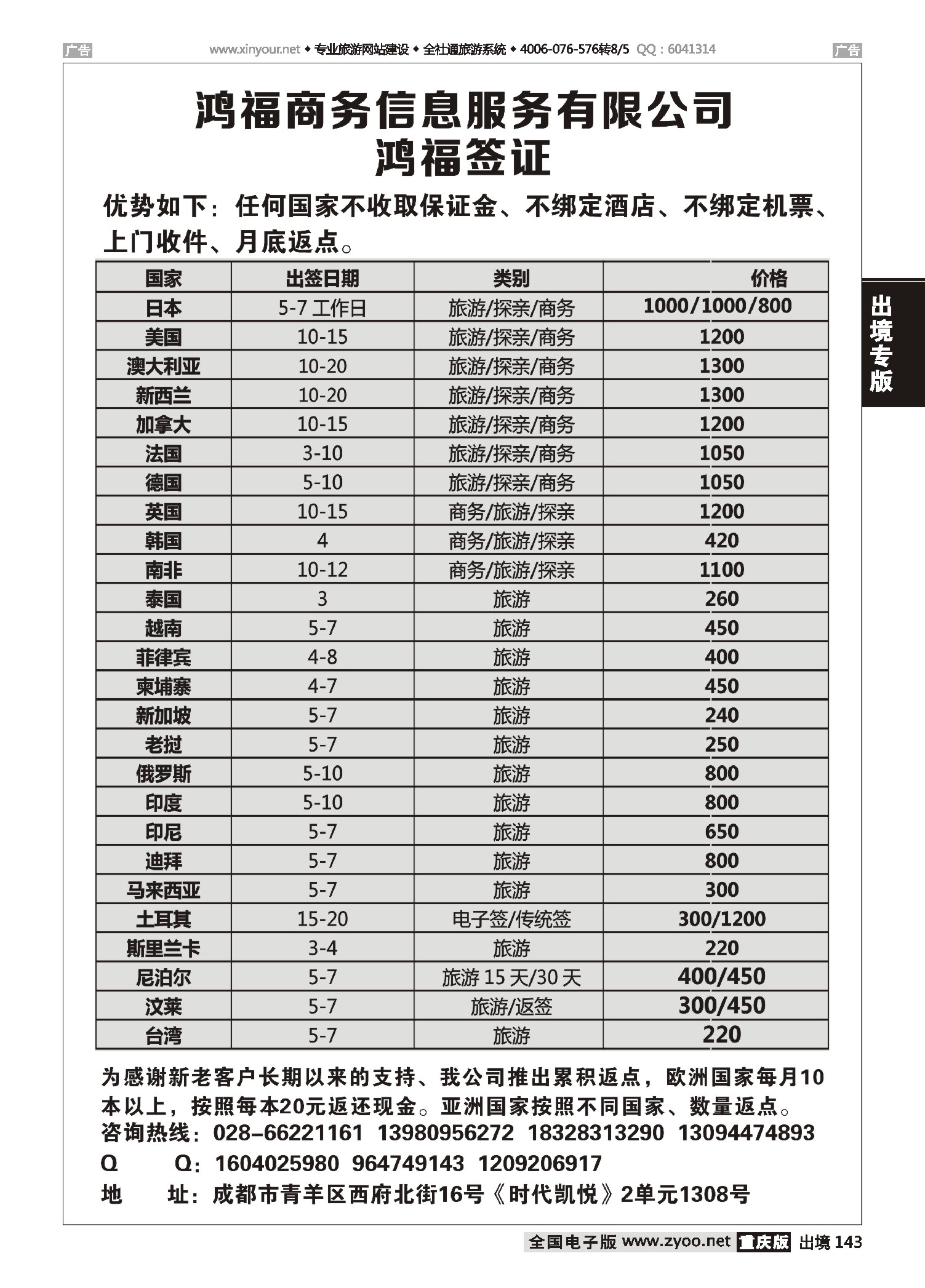 黑白143鸿福签证