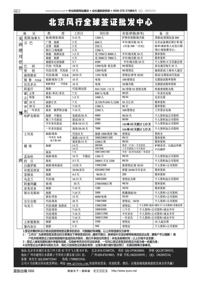 蓝66 532 北京风行全球签证中心
