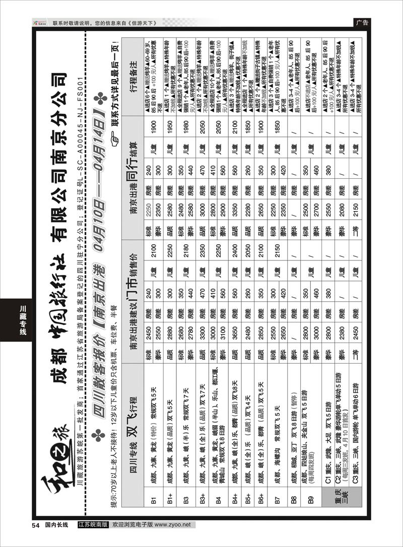 54 成都中国旅行社南京分公司★和之旅02 川藏专线