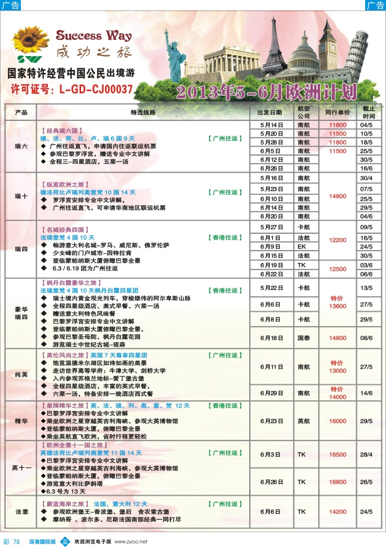 b彩078  成功之旅—欧洲计划