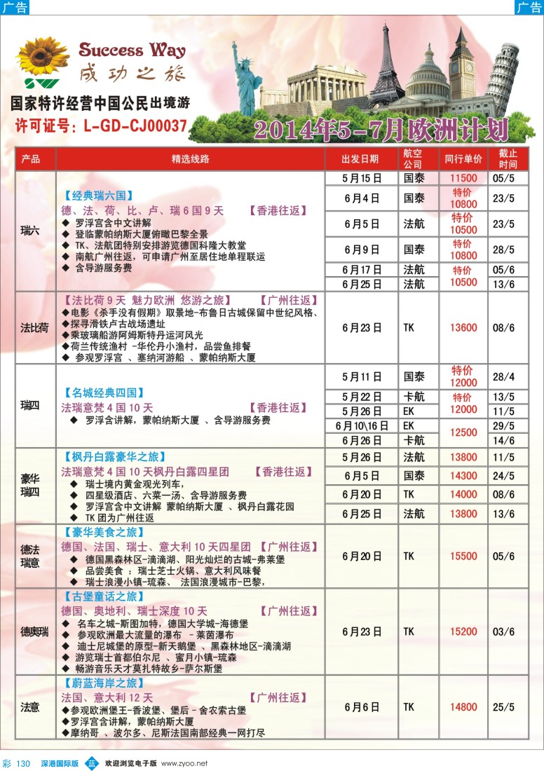 b彩130  成功之旅---欧洲计划