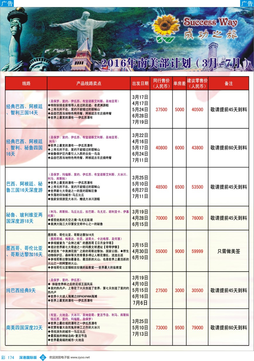 b彩174  广州成功之旅－－欧洲、美洲、南美计划