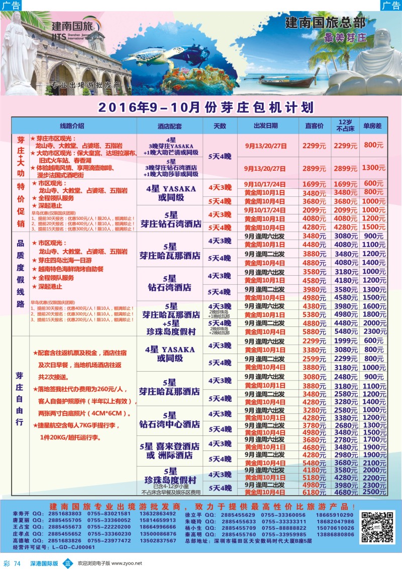 b彩074  建南国旅-芽庄专线