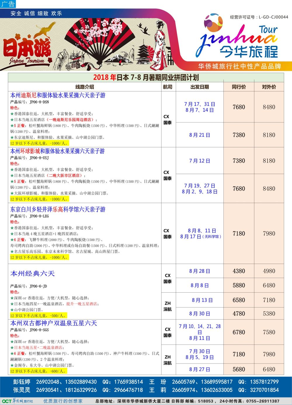 b6  品牌榜1  今华旅程—华侨城日本计划