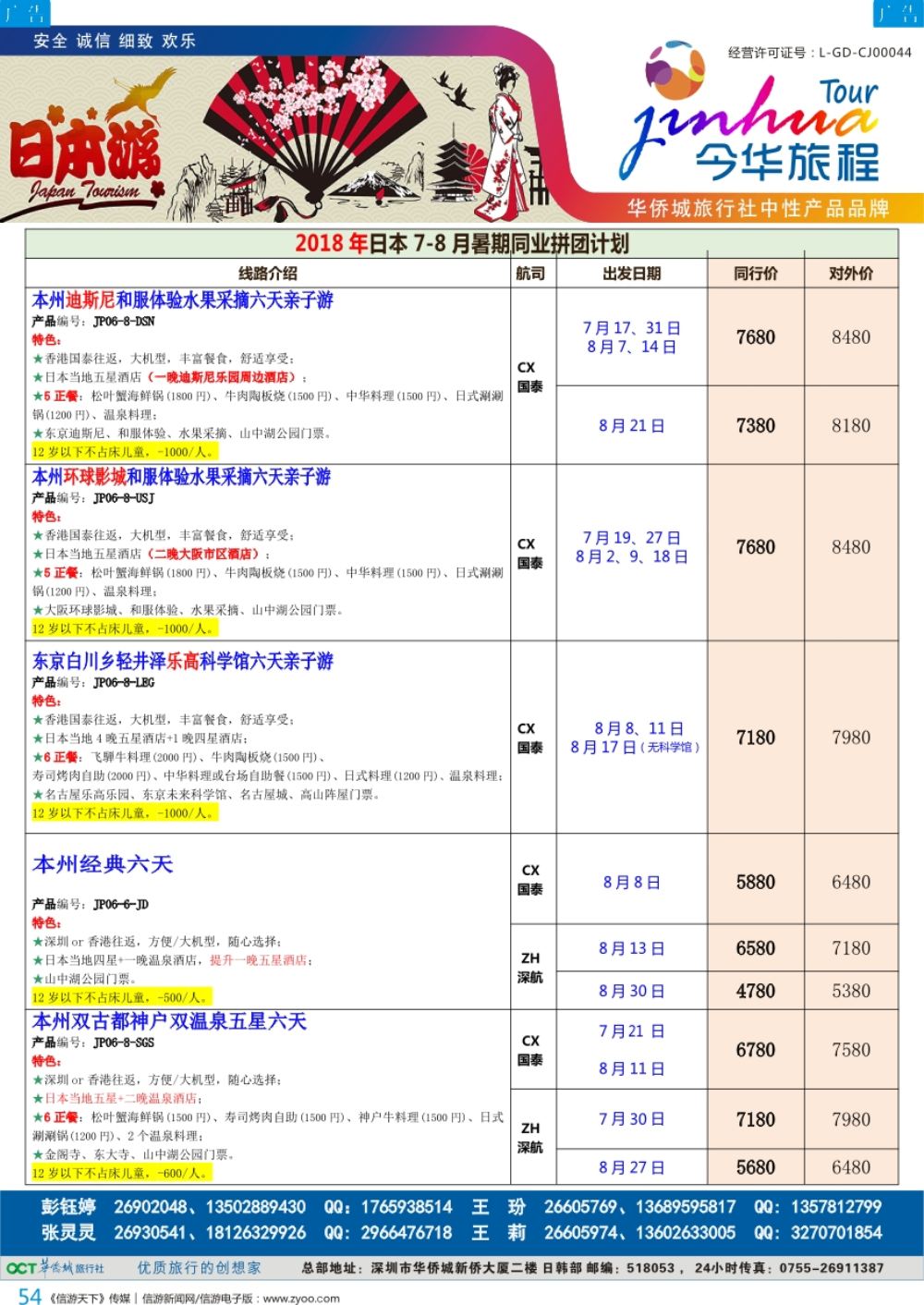 b彩054  今华旅程—华侨城日本计划