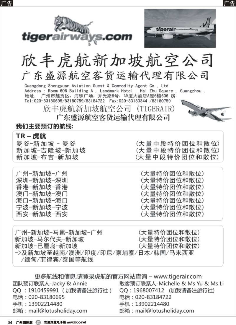 r034  欣丰虎新加坡航空公司