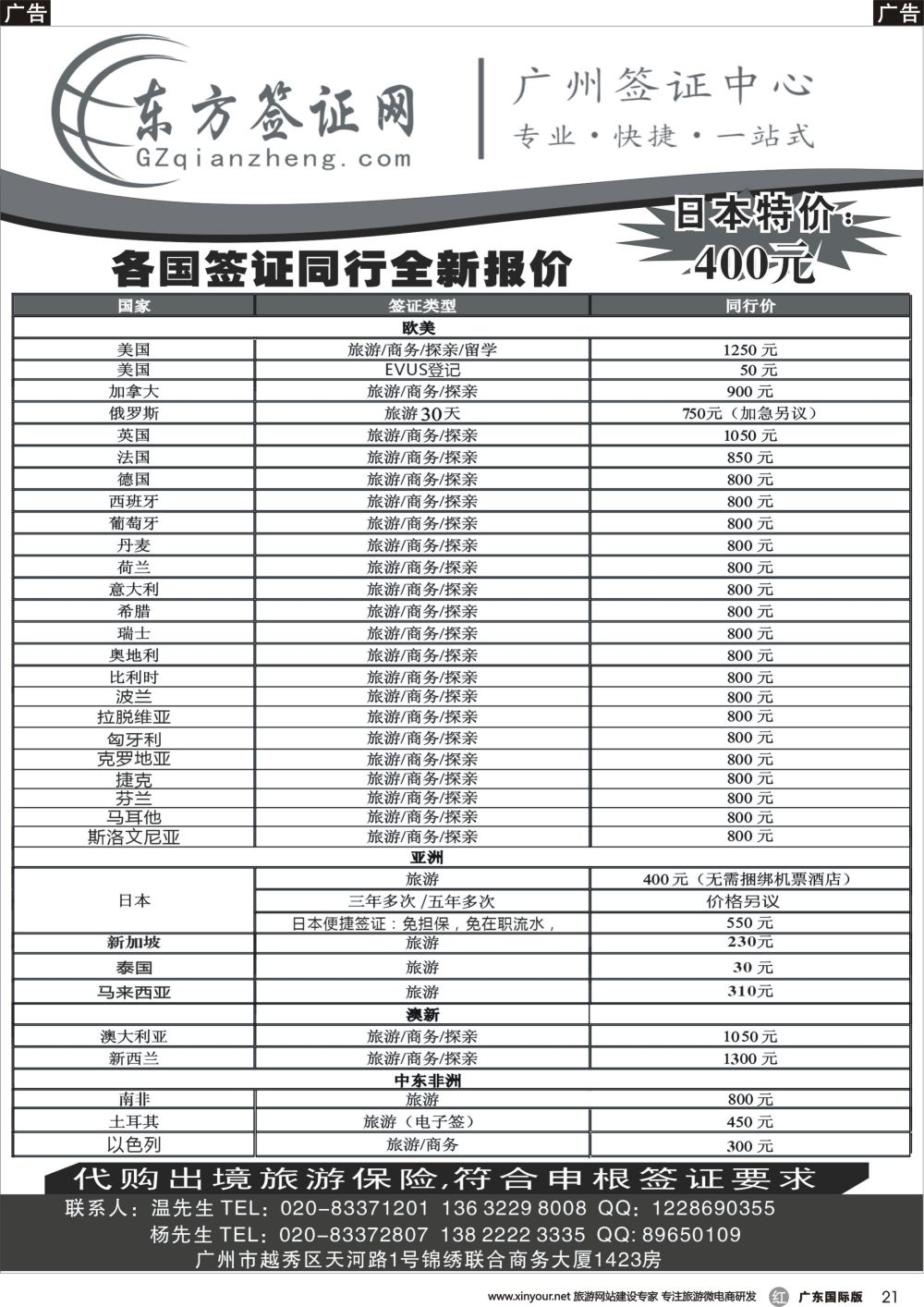 r021 东方签证网（广州国+广西国+云南国+贵州国）