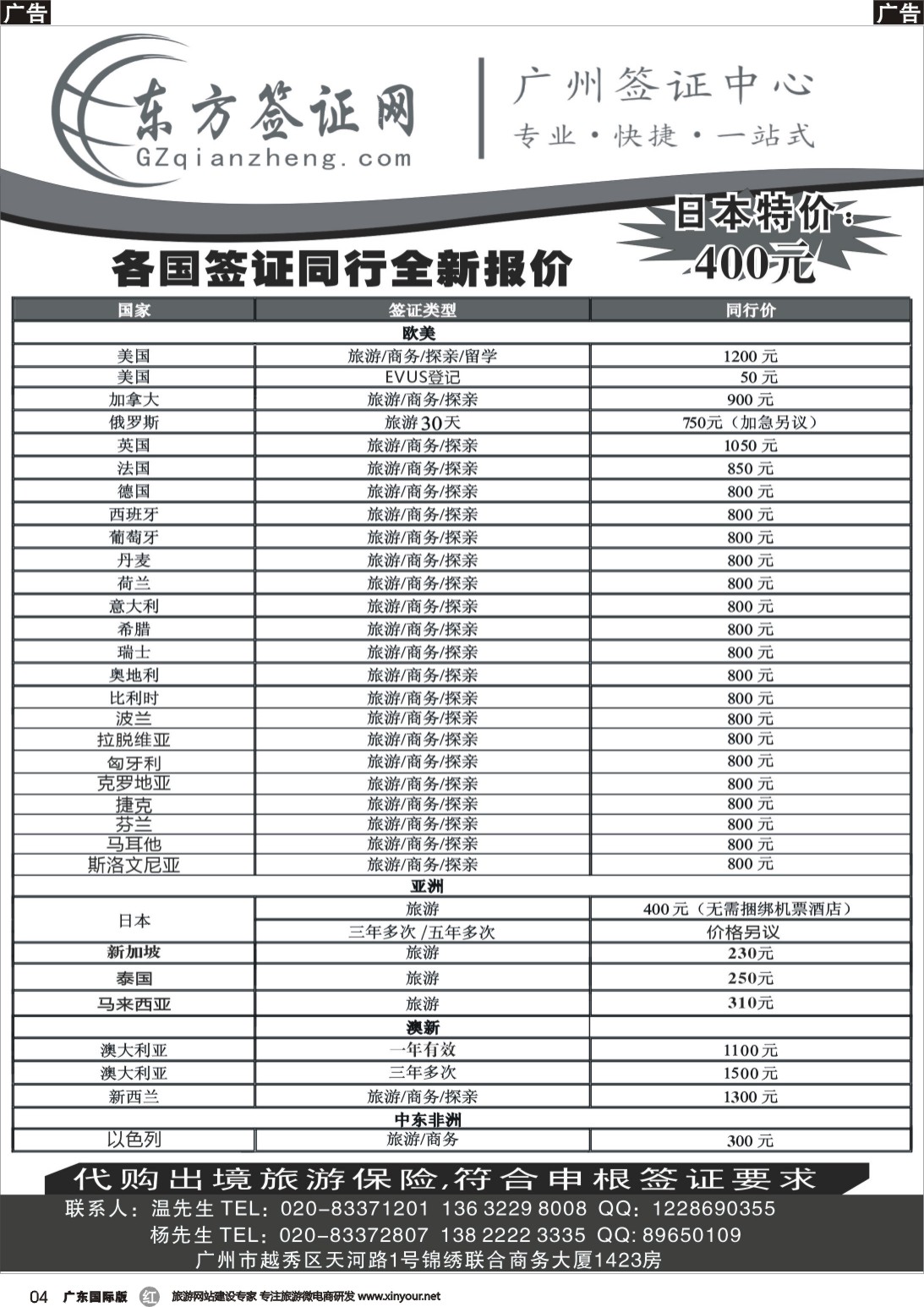 r004 东方签证网（广州国+广西国+云南国+贵州国）