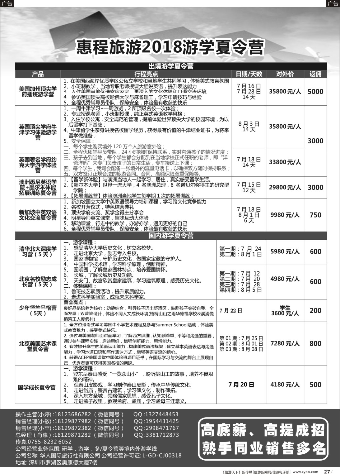 b027  夏令营批发商（惠程假期）