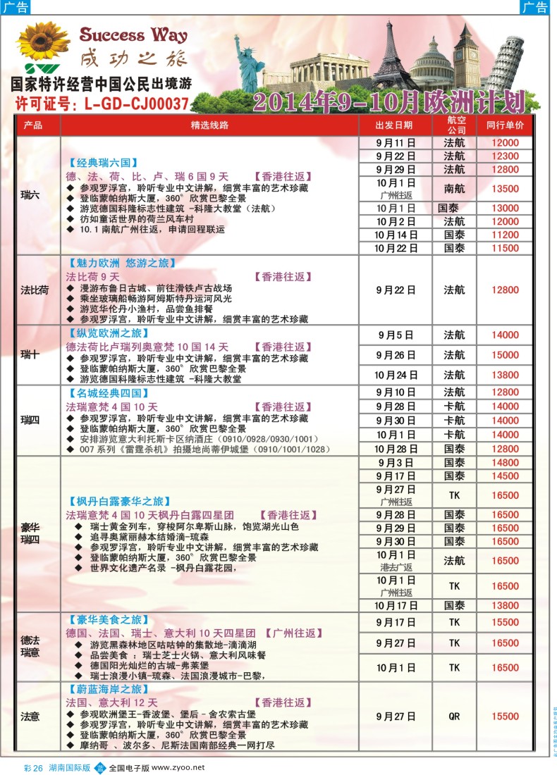 BC026广州成功之旅－－欧洲、美洲、南美计划