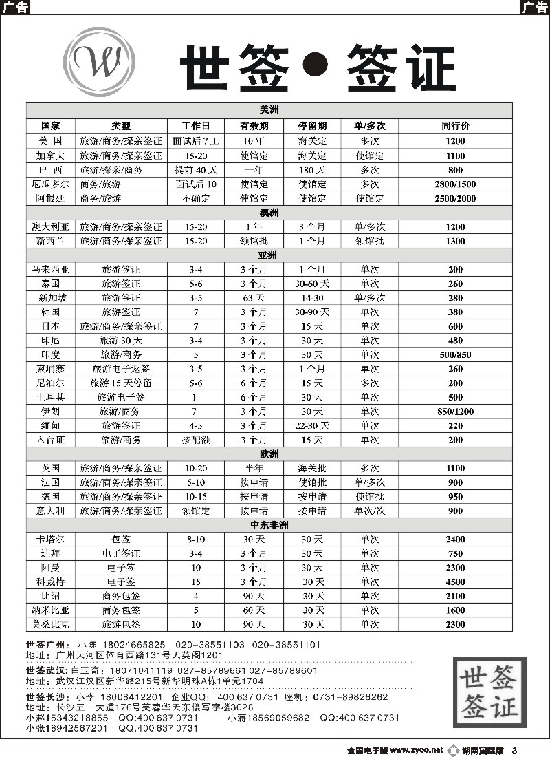 B003  专业签证-世签签证
