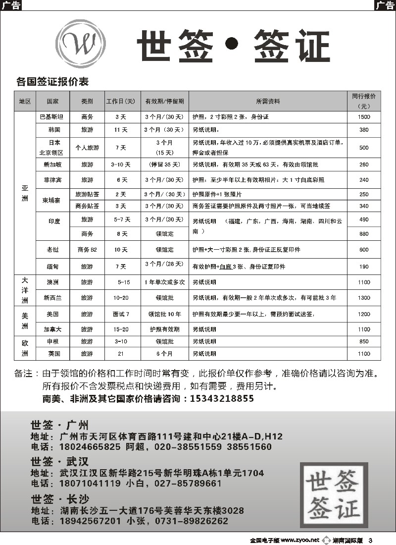 B003  专业签证-世签签证