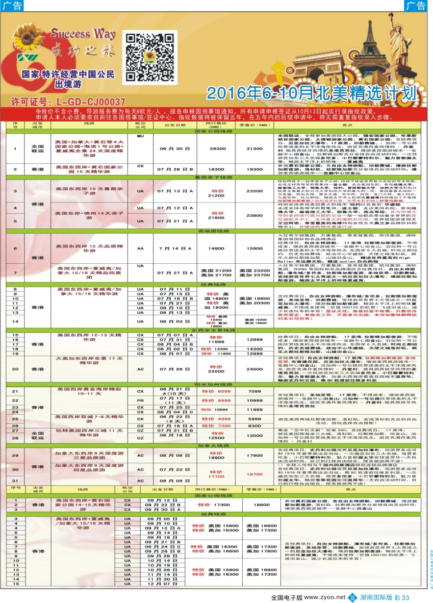 BC033 广州成功之旅－－欧洲、美洲、南美计划