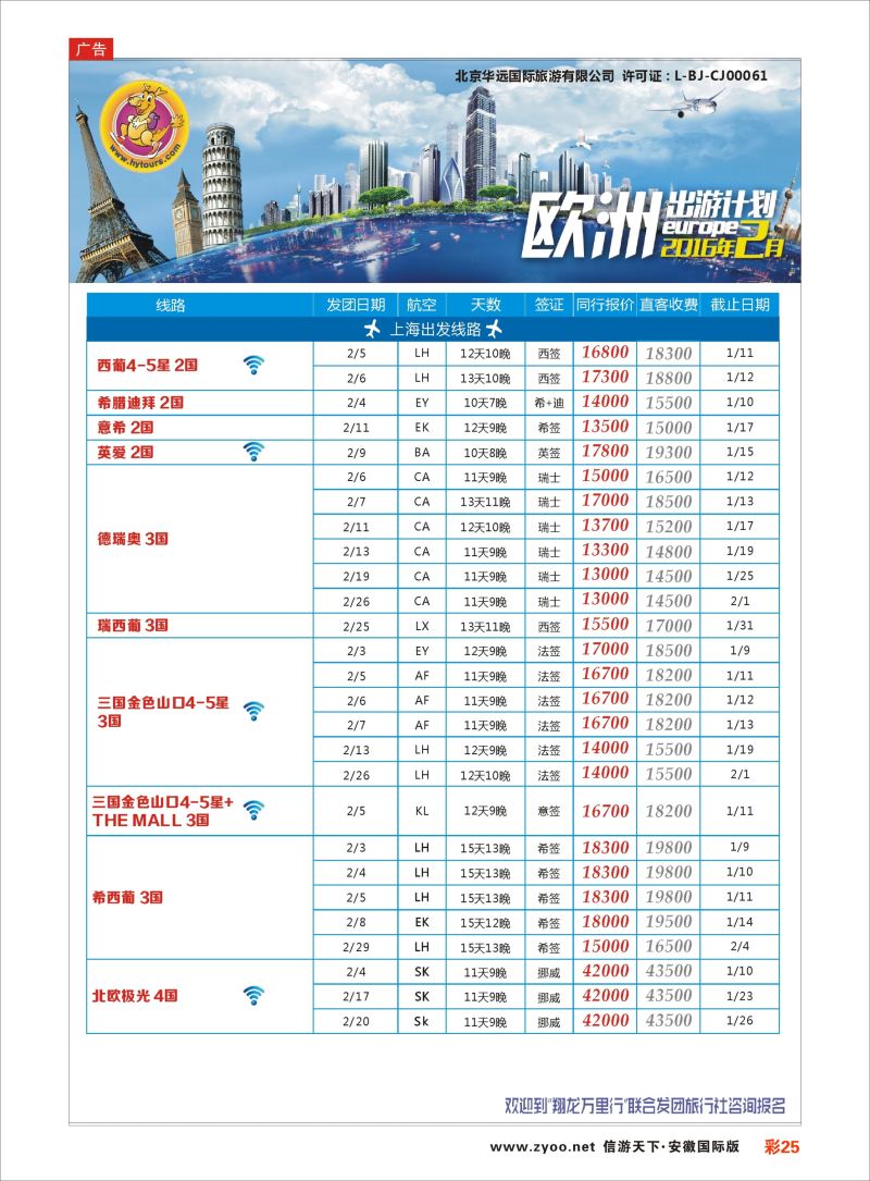 彩25 翔龙万里行 ｛02600｝ 欧美专版