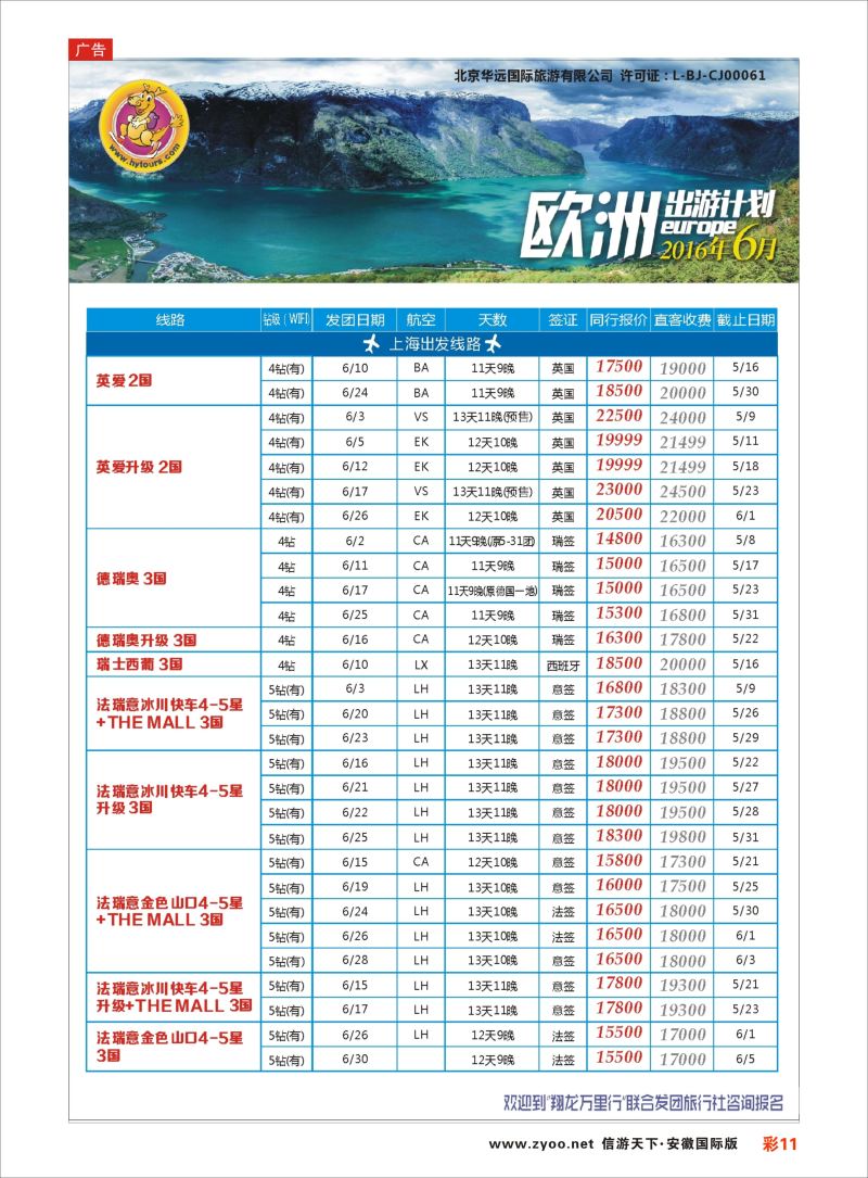 彩11 翔龙万里行 ｛02600｝ 欧美专版