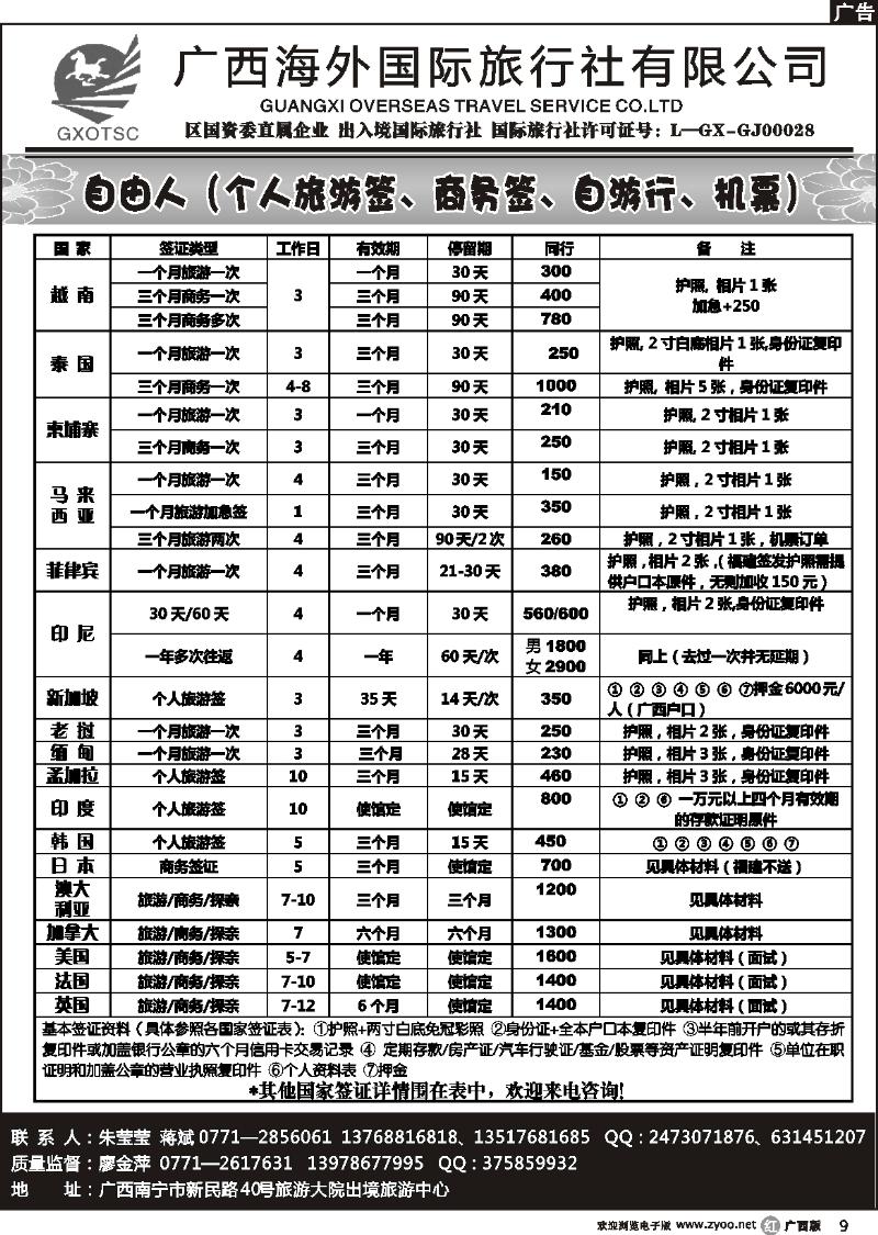 r09自由人（签证、自游行、机票）