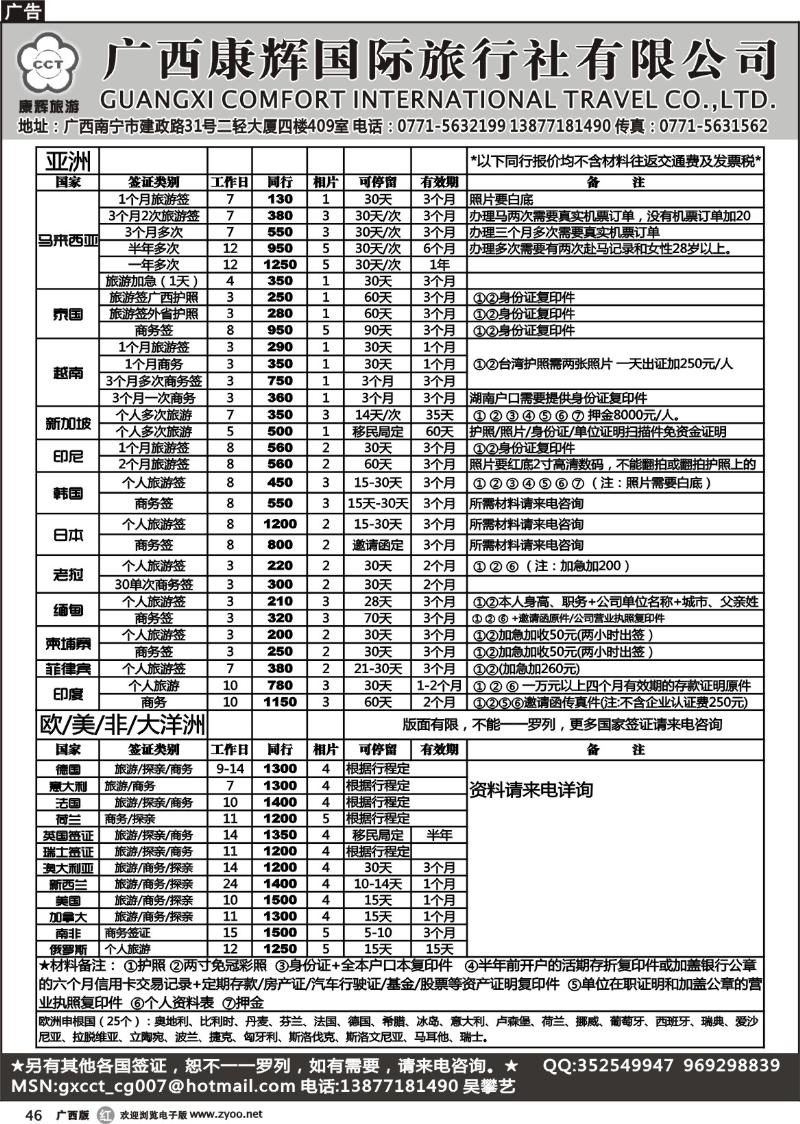 r46广西康辉—签证