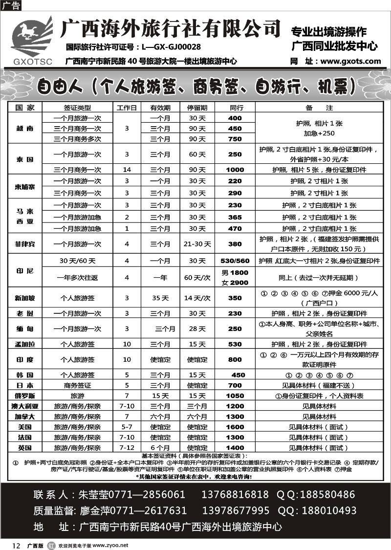 r12自由人（签证、自由行、机票）