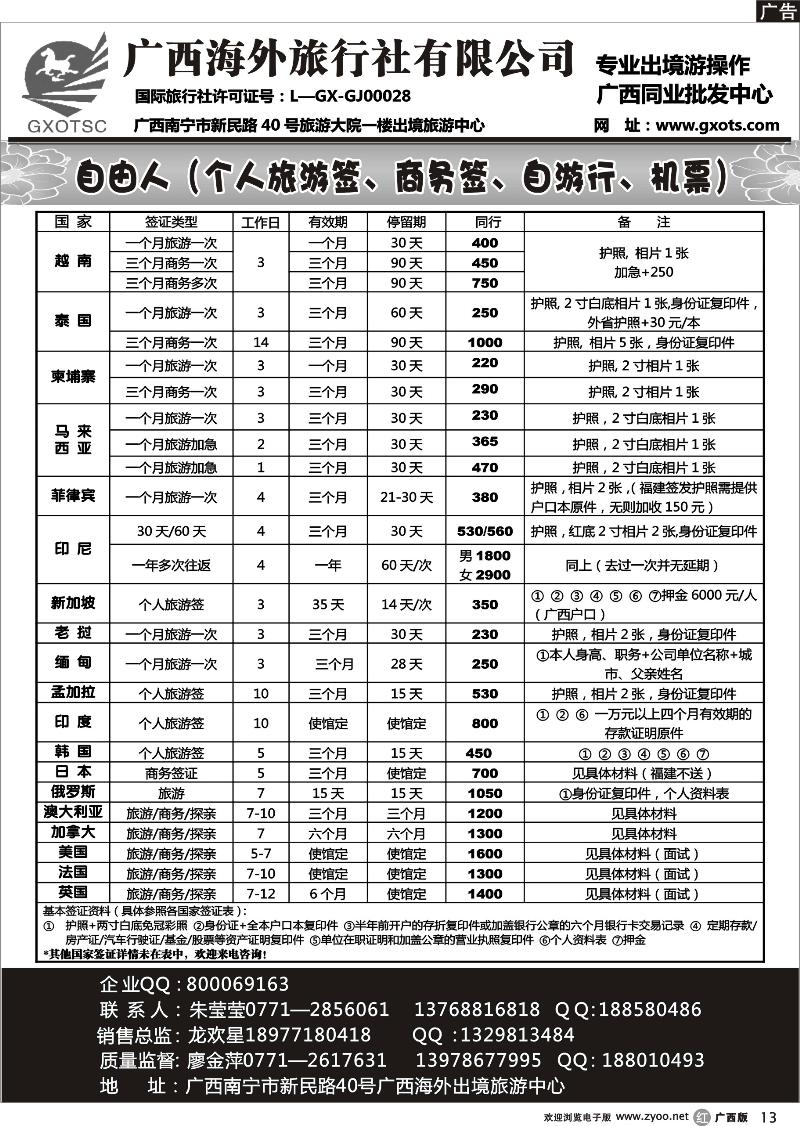 r13自由人（签证、自由行、机票）