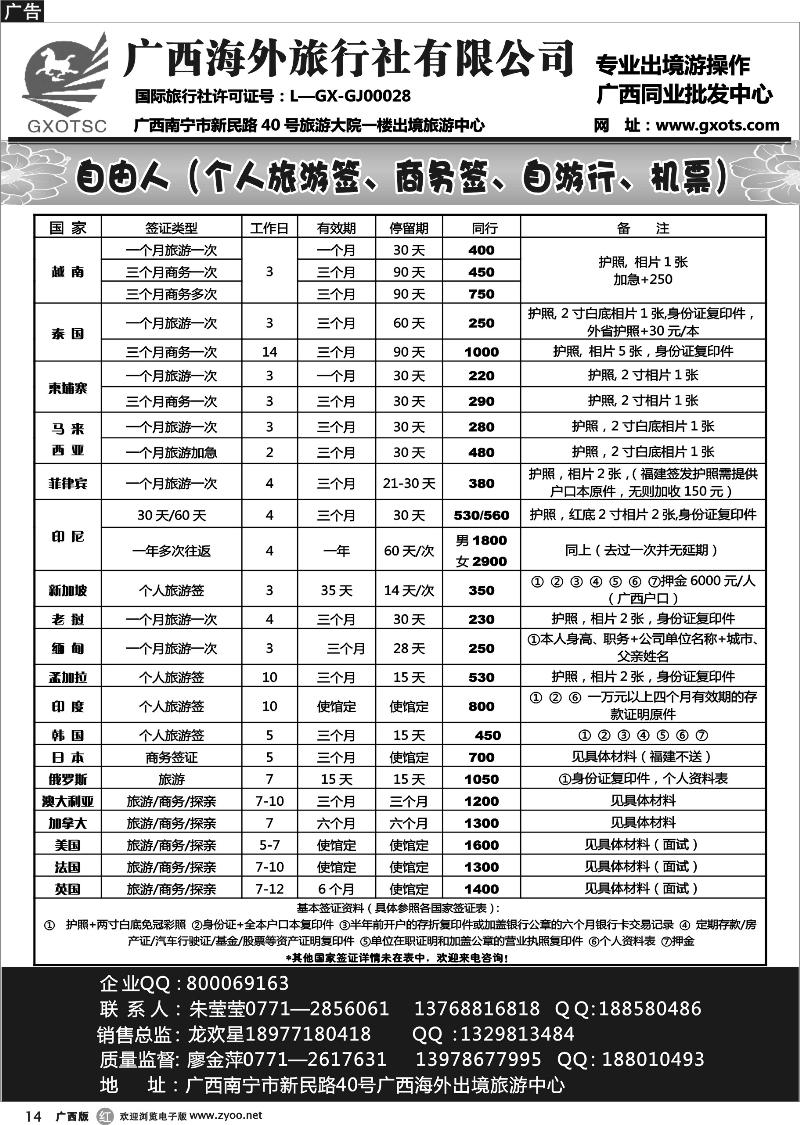 r14自由人（签证、自由行、机票）