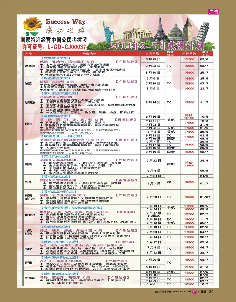 rr29广州成功之旅－－欧洲、美洲、南美计划