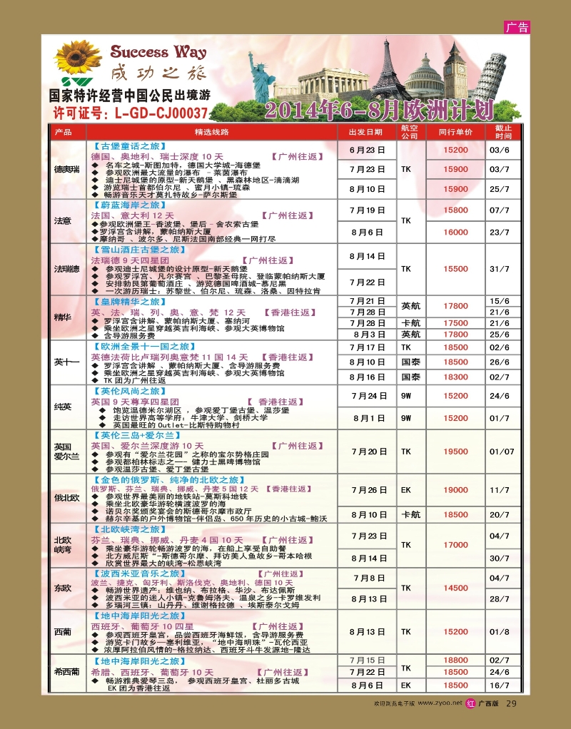 rr29广州成功之旅－－欧洲、美洲、南美计划