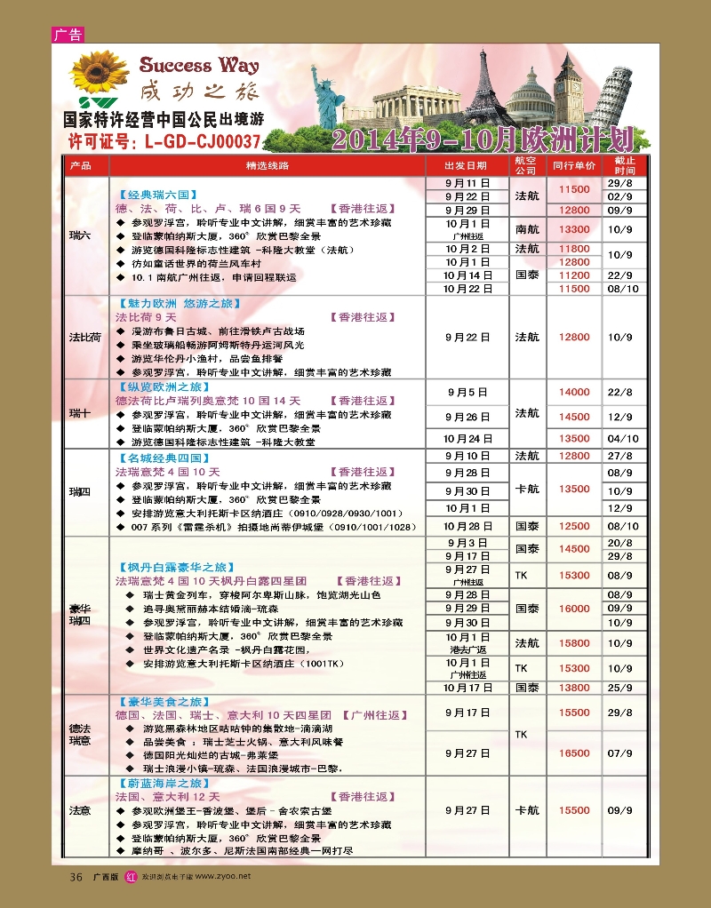 rr36广州成功之旅－－欧洲、美洲、南美计划