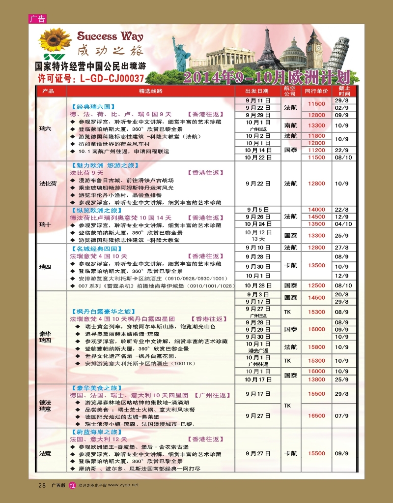 rr28广州成功之旅－－欧洲、美洲、南美计划