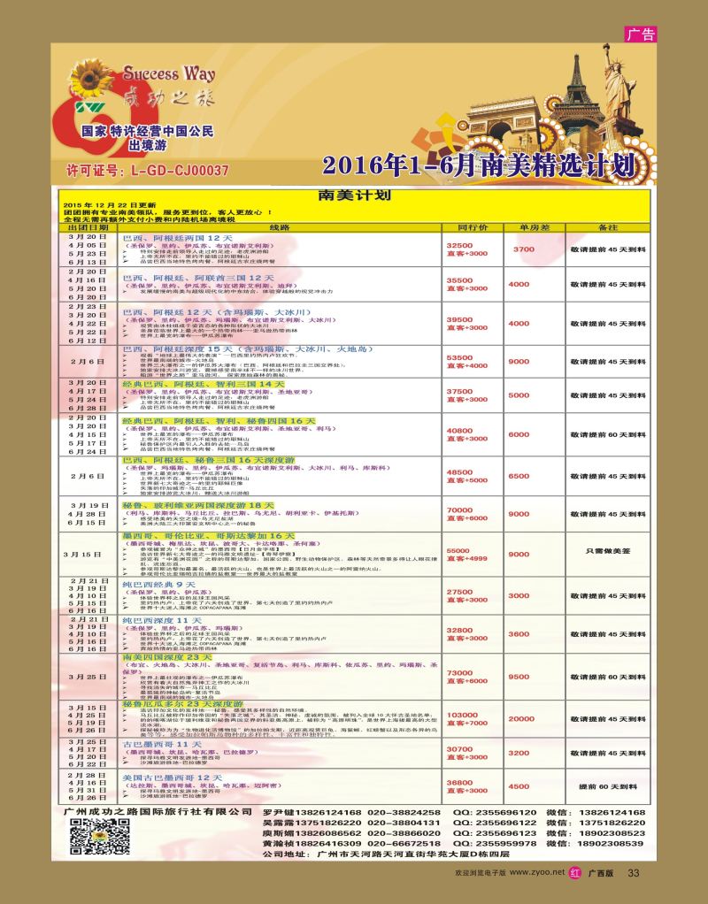 rr33广州成功之旅－－欧洲、美洲、南美计划