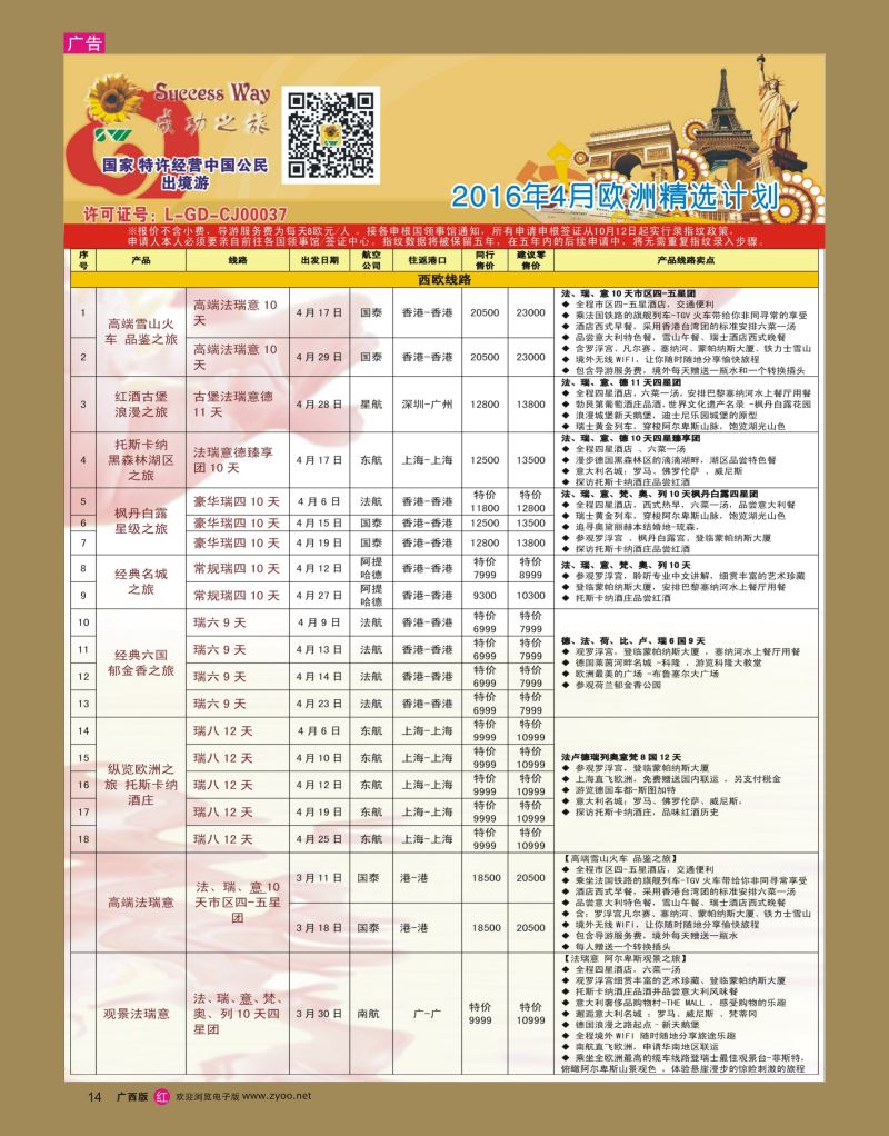 rr14广州成功之旅－－欧洲、美洲、南美计划