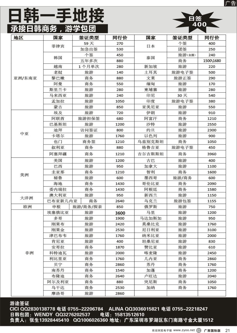 r21游途签证日韩泰新马