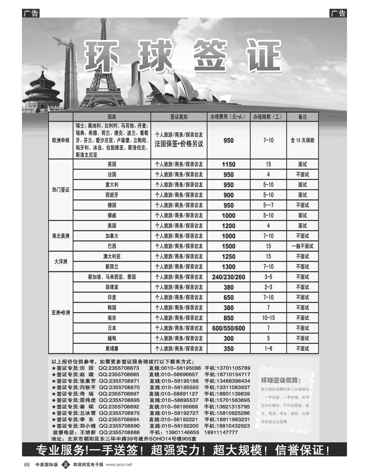 b068 环球签证