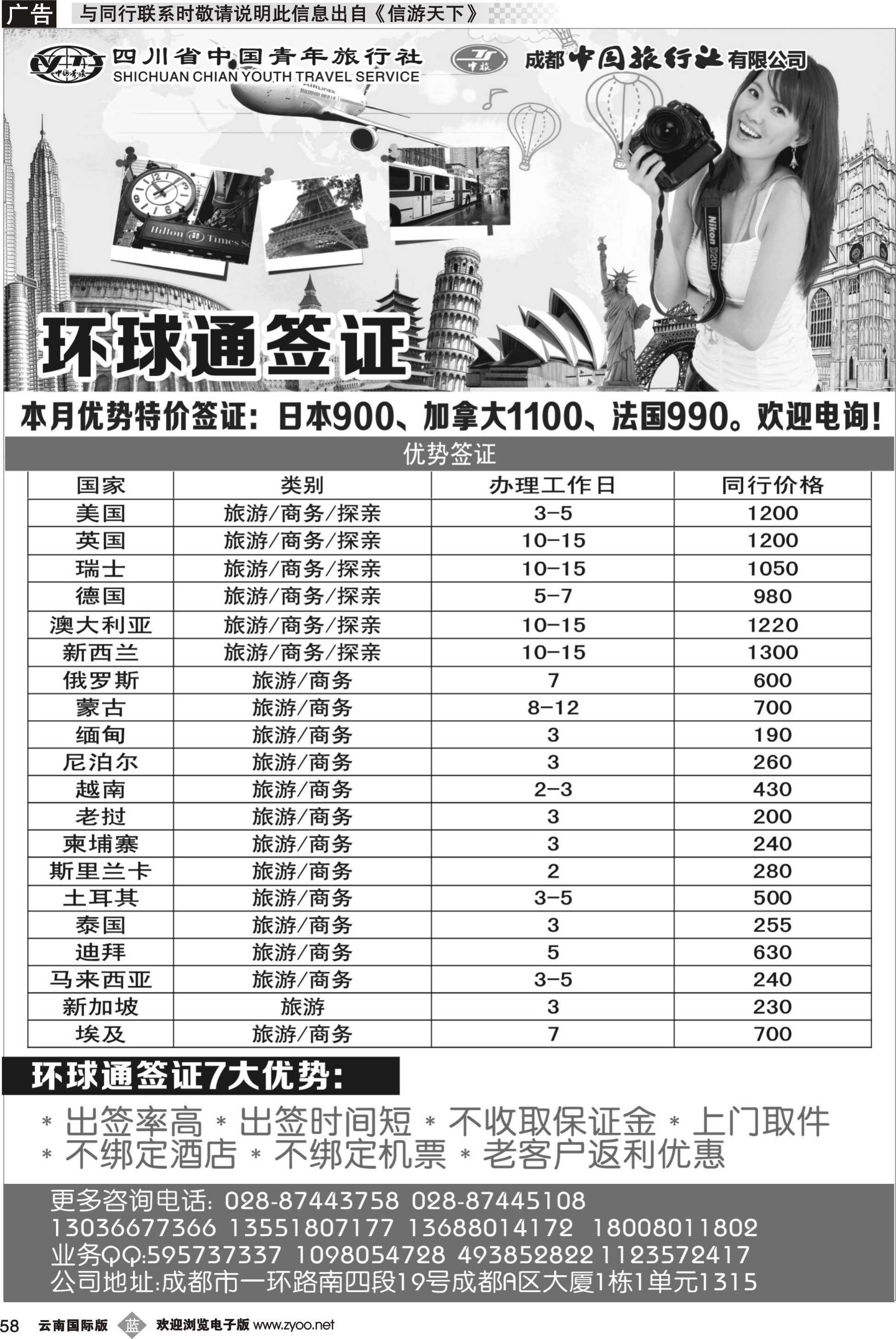 b058 H013 环球通签证