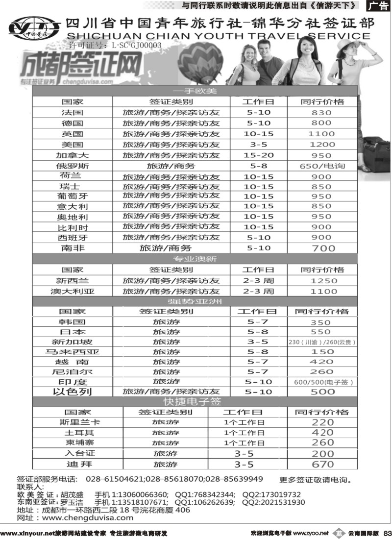 b083 省青旅-锦华分社-签证