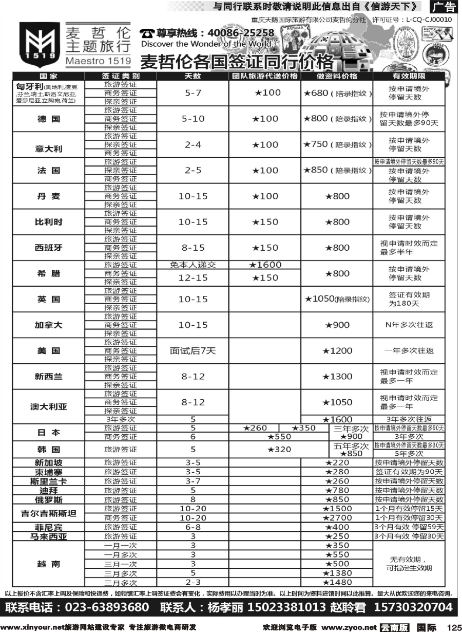 b125 麦哲伦主题旅行  欧洲 美加 东亚签证