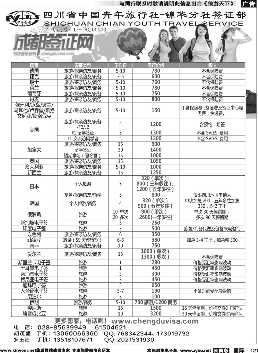 b121 省青旅-锦华分社-签证（云南）