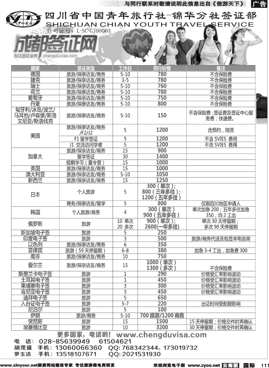 b111 省青旅-锦华分社-签证