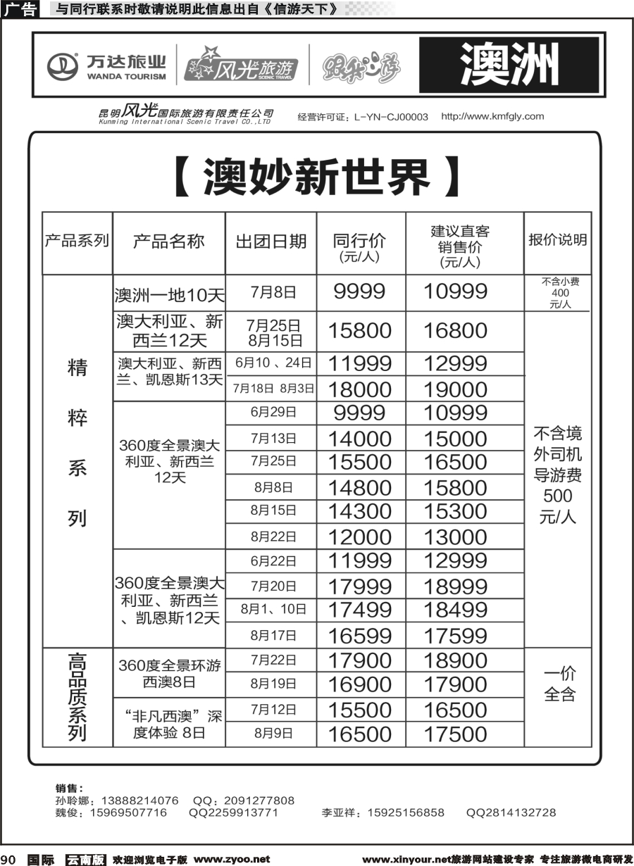 b090 昆明风光国旅-跟我游-澳洲