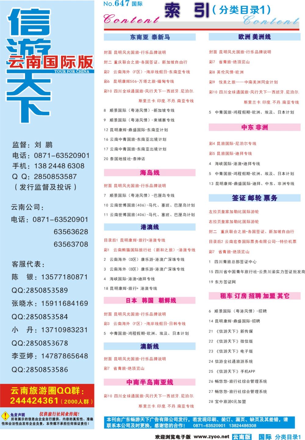 647期 云南国际版蓝版分类目录1P
