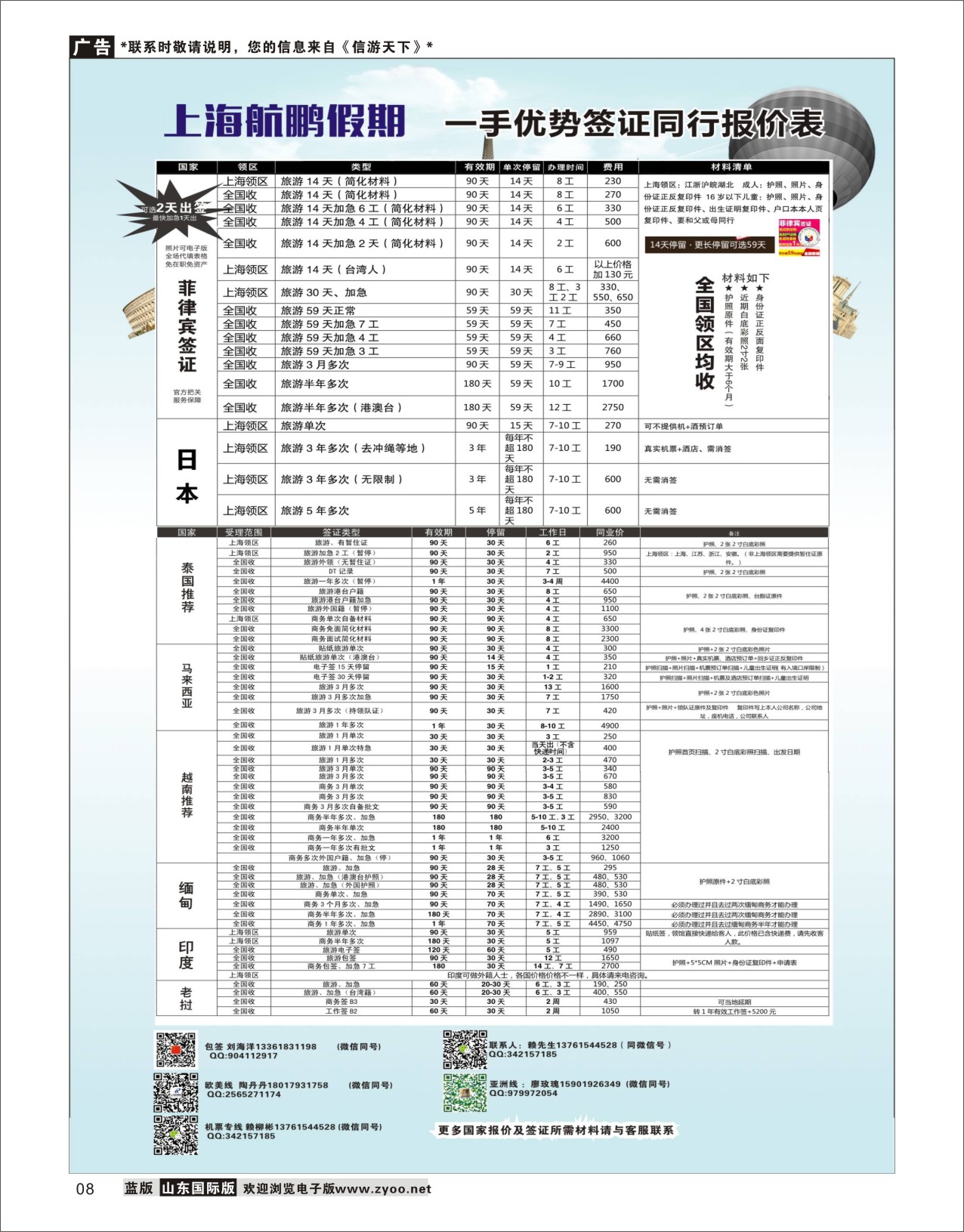 8 上海航鹏假期-签证.机票 签证专线