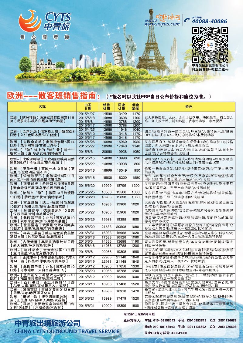B彩8 中青旅2（欧州）