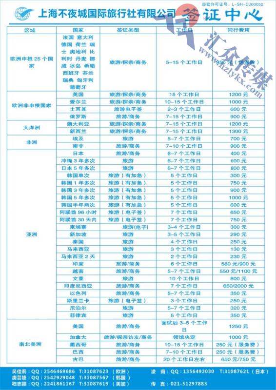 76.上海不夜城国旅●签证