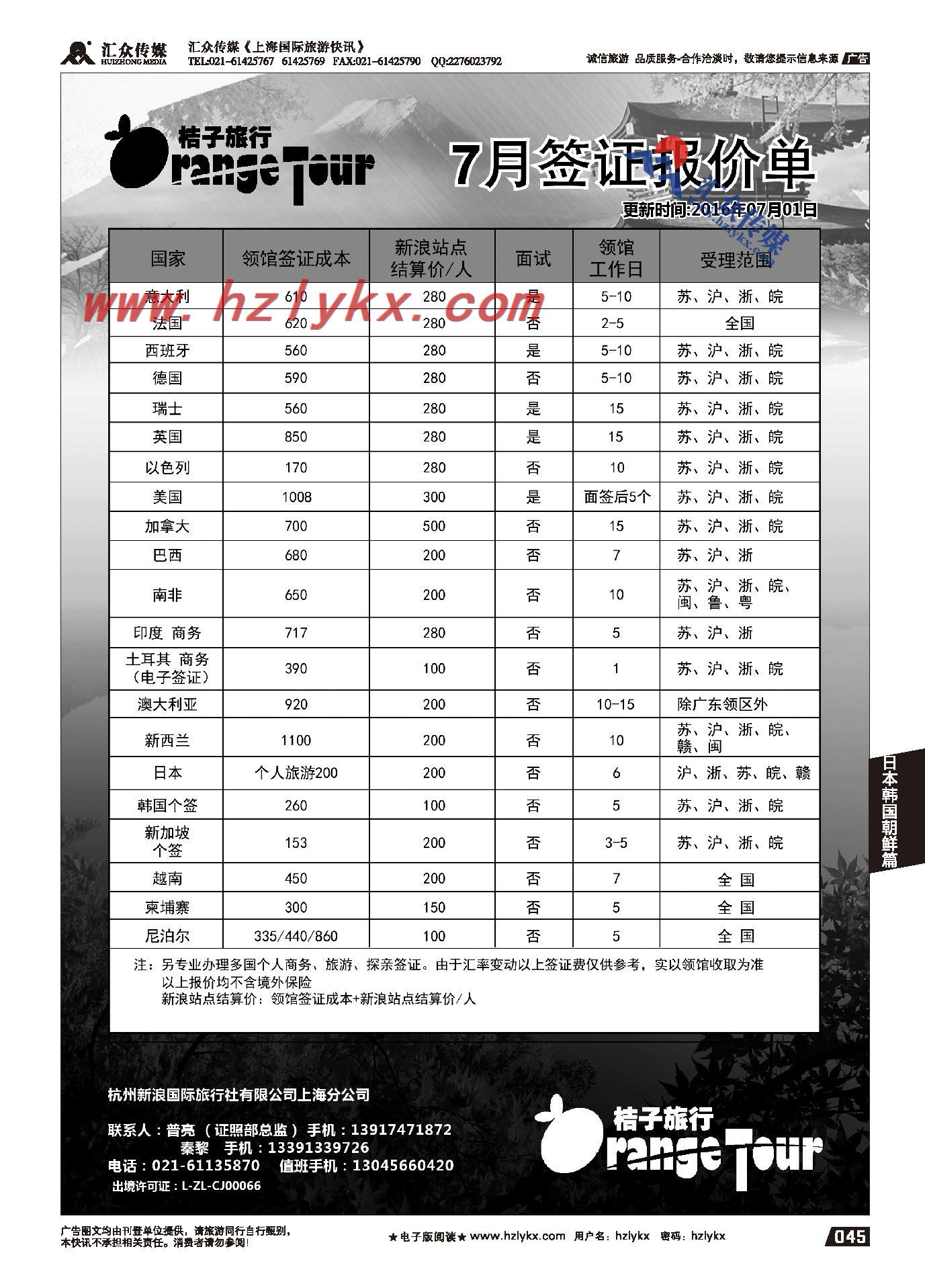 011杭州新浪国际旅行社