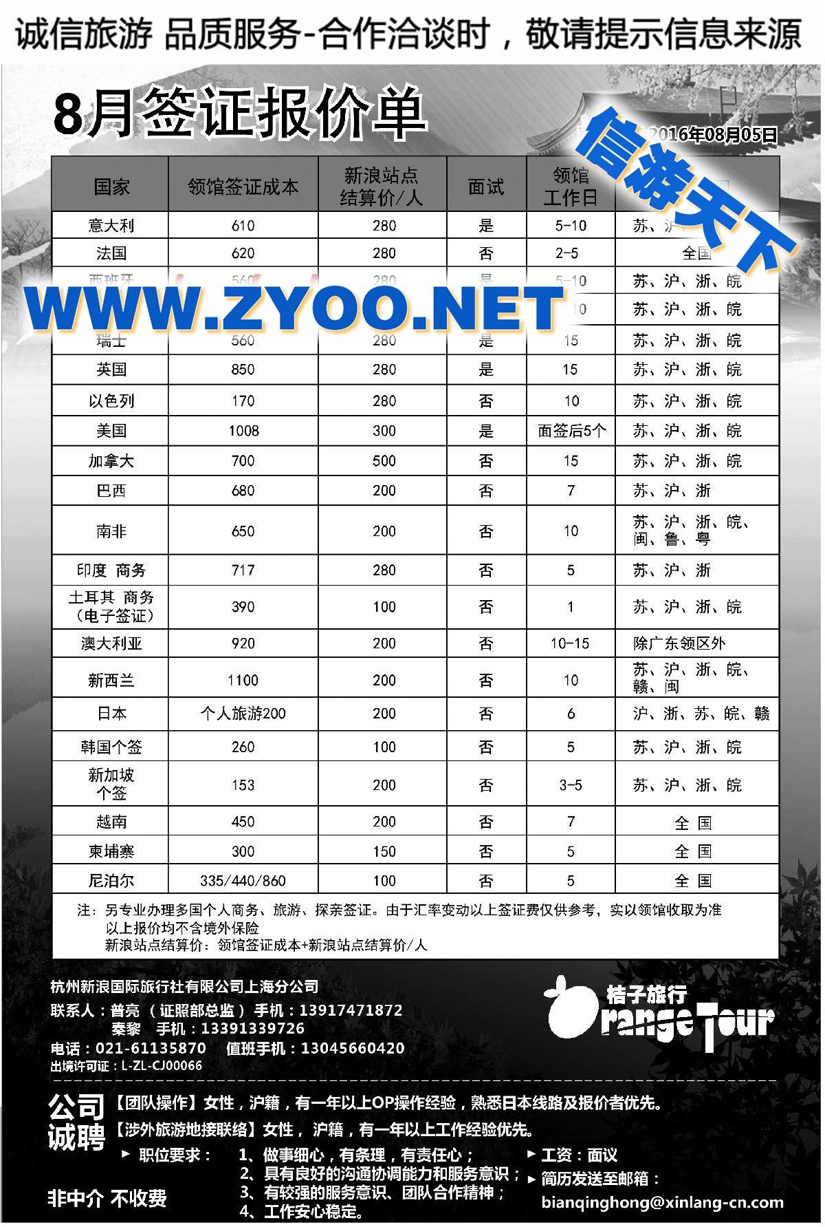007杭州新浪国际旅行社