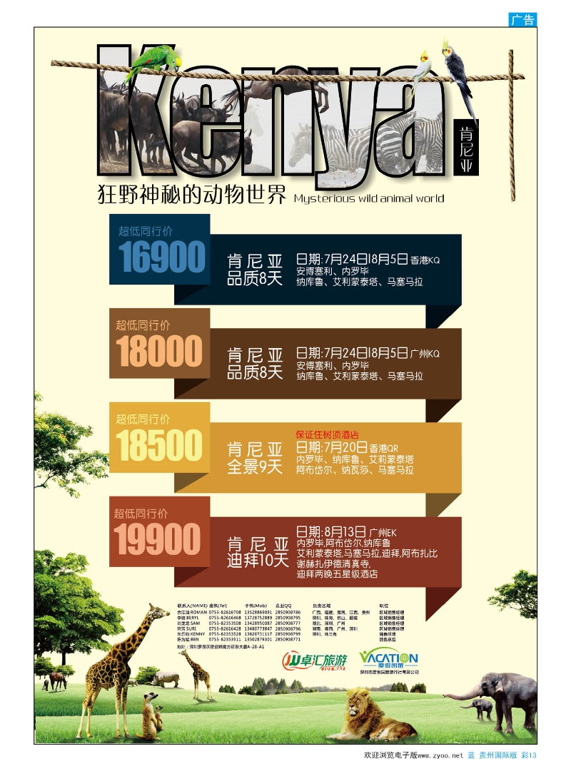 彩13  卓汇旅游-非洲肯尼亚同行计划
