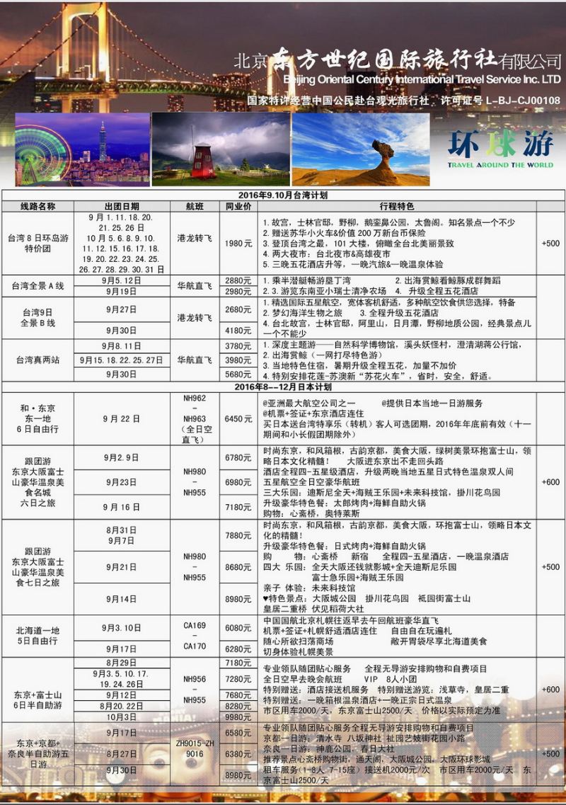 073[内页238]&nbsp;北京东方世纪国际旅行社