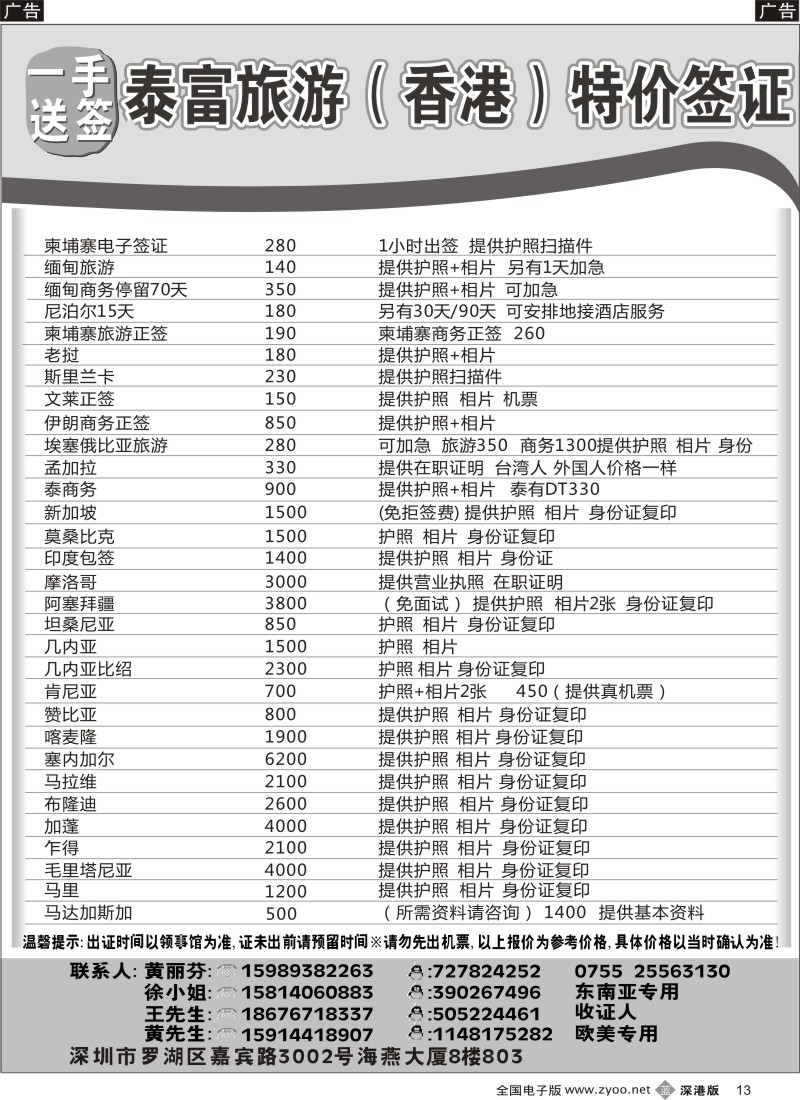 b黑013  泰富签证 伊朗 缅甸 尼泊尔 坦桑尼亚 斯里兰卡