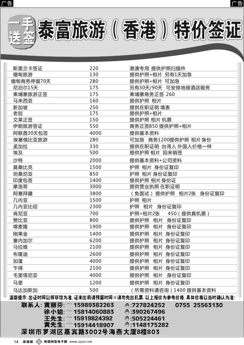 b黑014  泰富签证 伊朗 缅甸 尼泊尔 坦桑尼亚 斯里兰卡