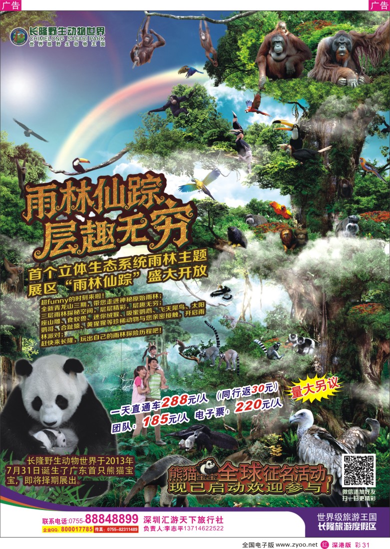 r彩031  长隆野生动物世界(汇游天下)李志平